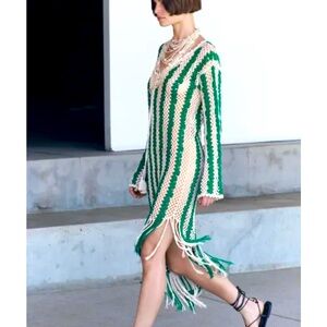Zara Crochet Asymmetrical Tunic Dress